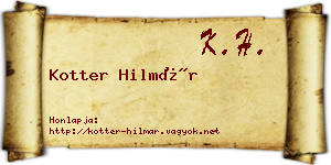 Kotter Hilmár névjegykártya